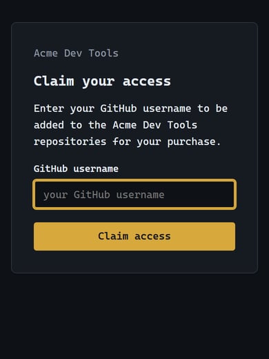 Claim-Seite, Preset Terminal, dunkel.